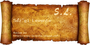 Sági Levente névjegykártya