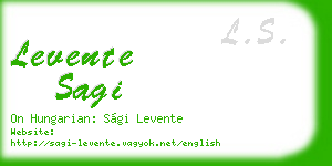 levente sagi business card